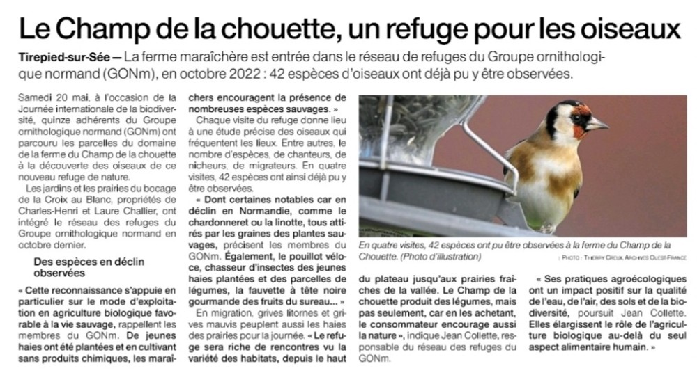 20230530-TIREPIED-refuge Challier-OF - copie.jpg (231.17 Kio) Vu 4937 fois Ouest-France, édition du 29 mai 2023