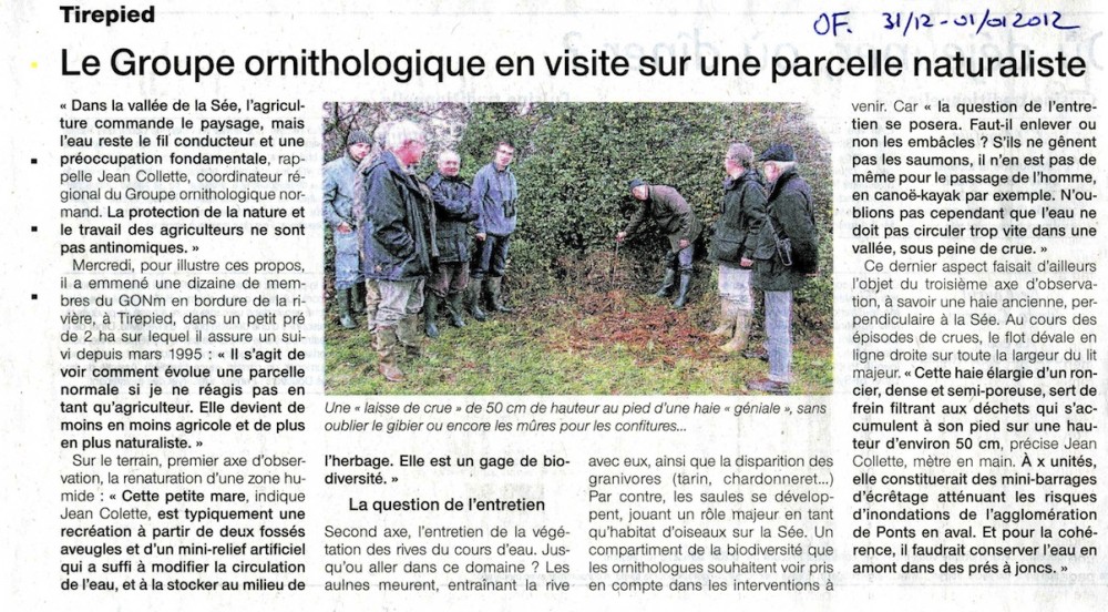 édition Ouest-France 31 décembre 2011