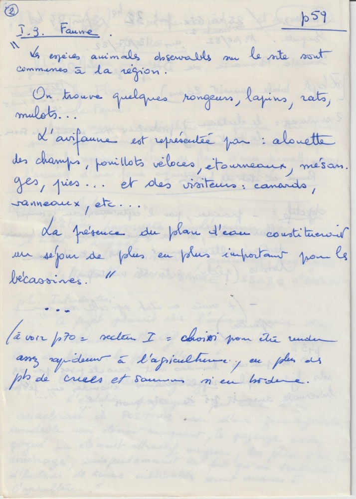 1982-notes dossier 02.jpeg (324.59 Kio) Vu 13736 fois notes page 2; de l'indigence de l'enquête relative à la biodiversité (le terme n'existait pas...)