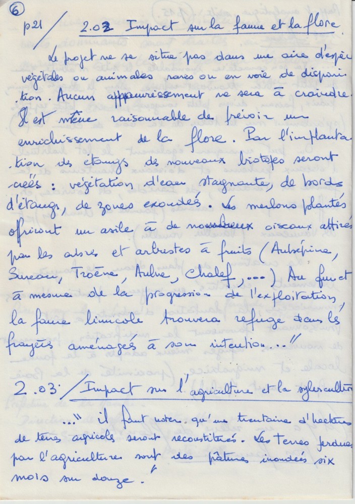 notes page 6 où les terres inondables n'ont aucune valeur