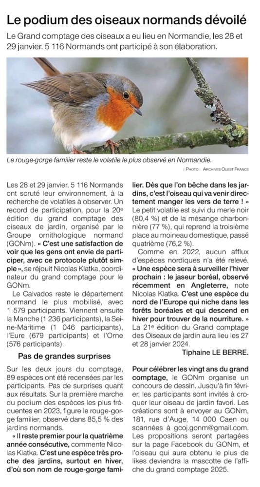 Ouest-France page régionale 2023_11_06