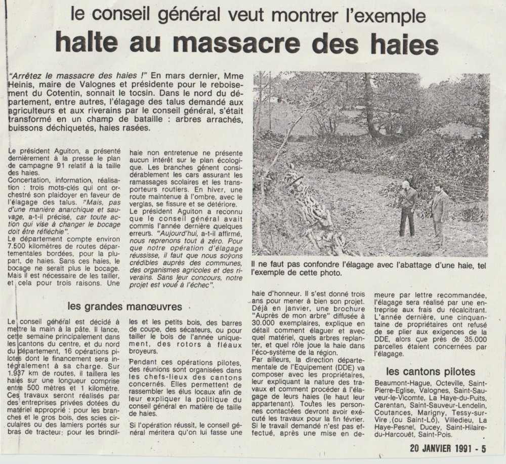 La Manche libre, édition du 20 janvier 1991